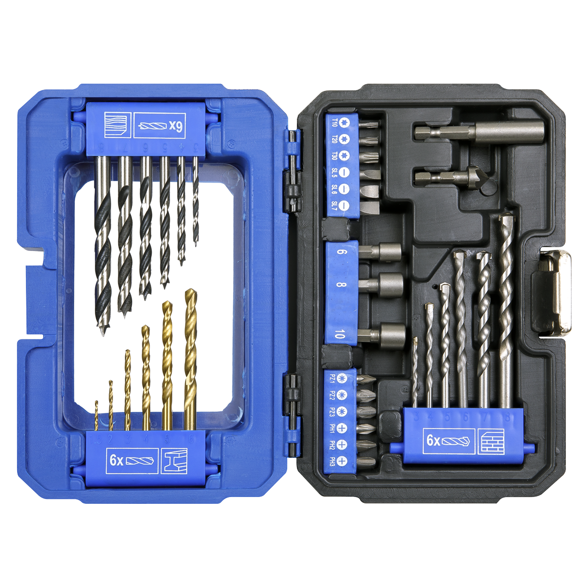 Sealey AK3735 Drill & Bit Accessory Set 35pc