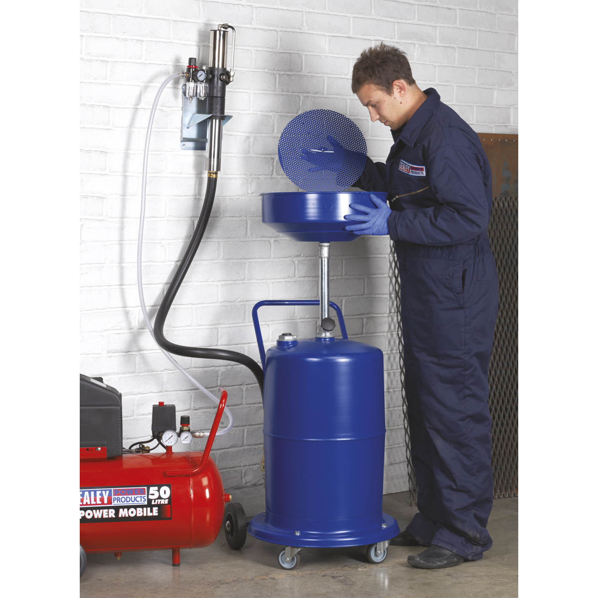 Sealey AK450DX Pump-Away Mobile Oil Drainer 75L