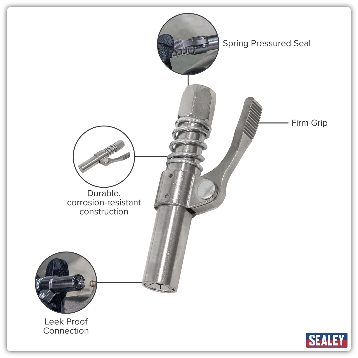 Sealey AK452 Single Handle Grease Gun Coupler