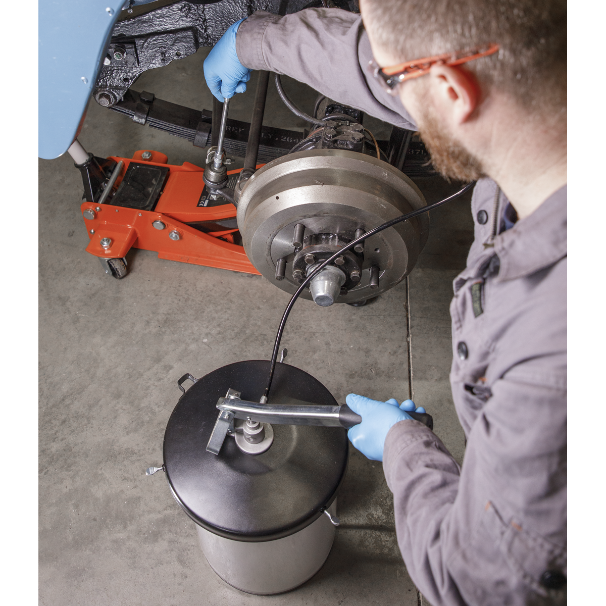 Sealey AK455 Extra-Heavy-Duty Grease Pump with Follower Plate 12.5kg
