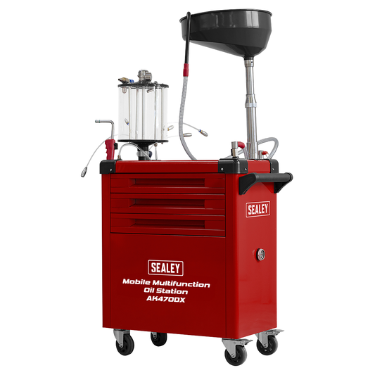 Sealey AK470DX Mobile Multifunction Oil Station with 61pc Tool Set