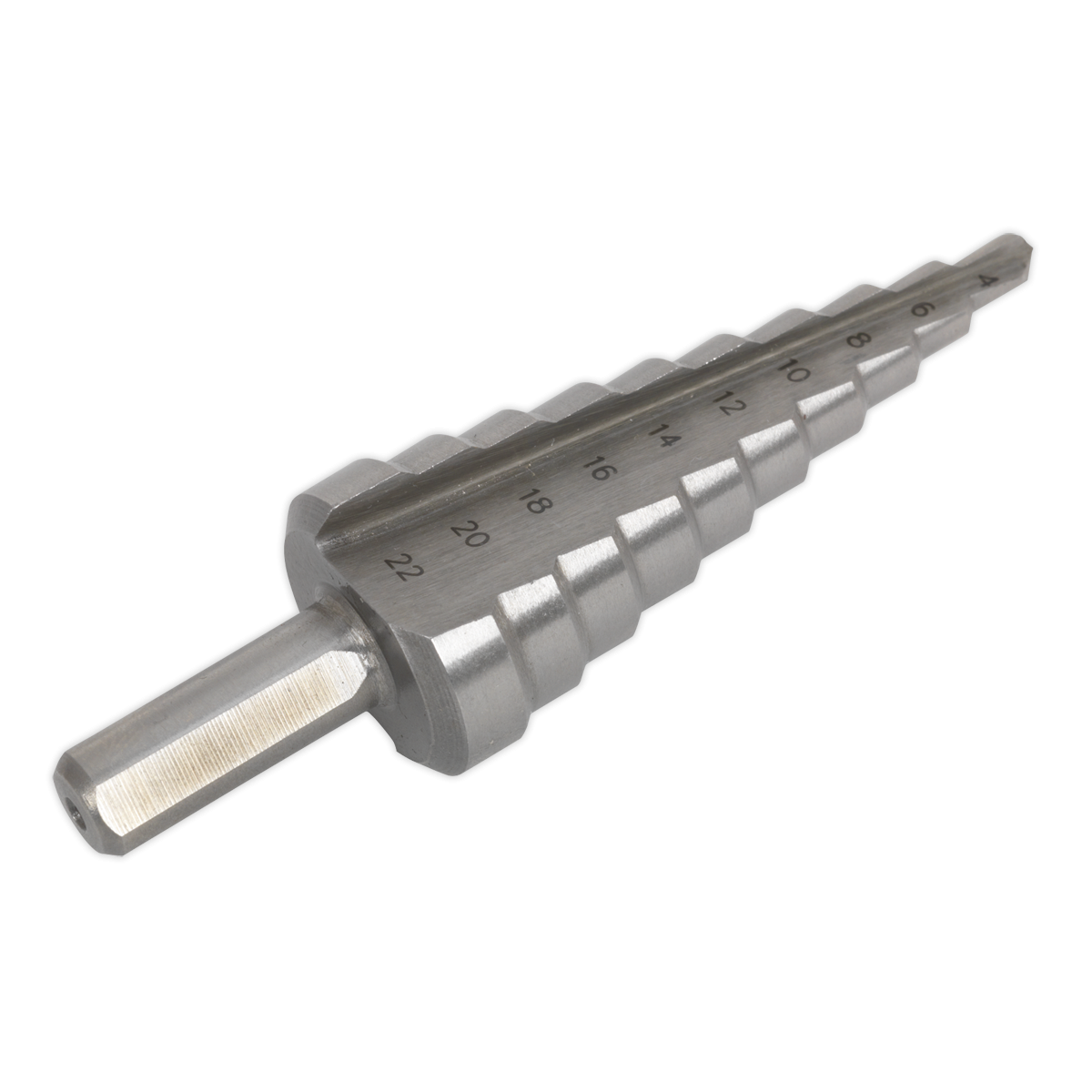 Sealey AK4722 Double Flute HSS M2 Step Drill Bit 4-22mm
