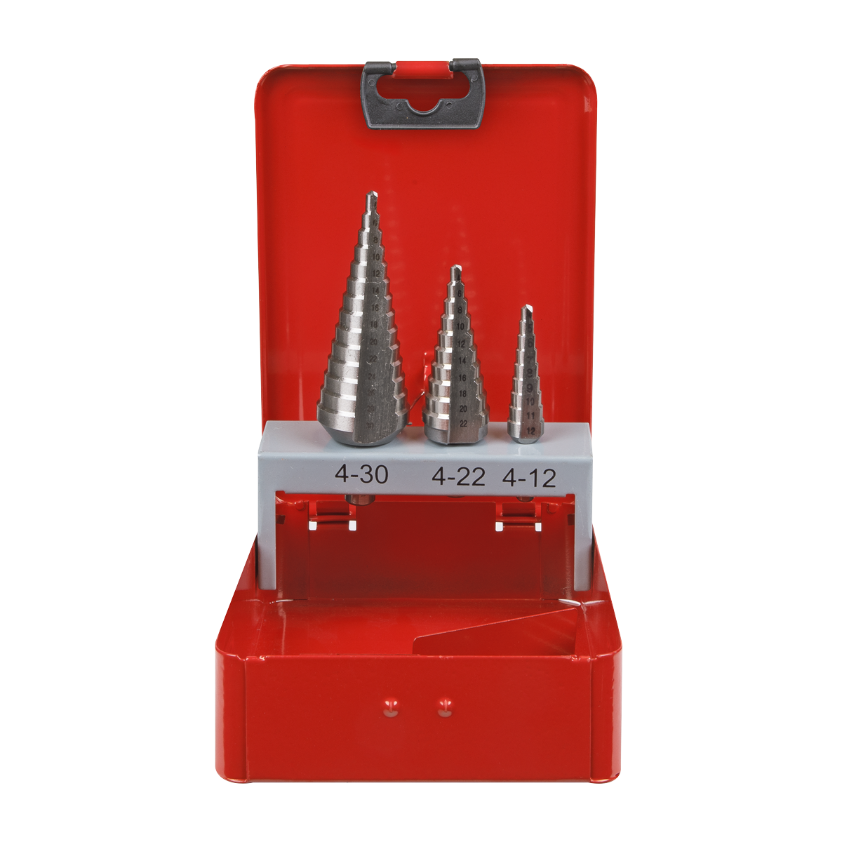Sealey AK4733 Double Flute HSS M2 Step Drill Bit Set 3pc
