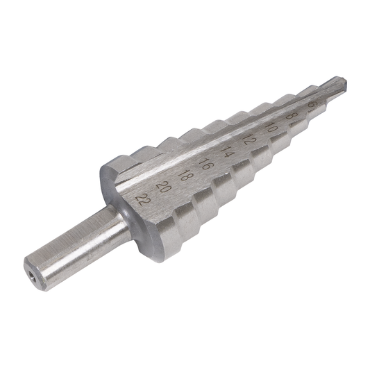 Sealey AK4744 Straight Flute HSS 4341 Step Drill Bit 4-22mm