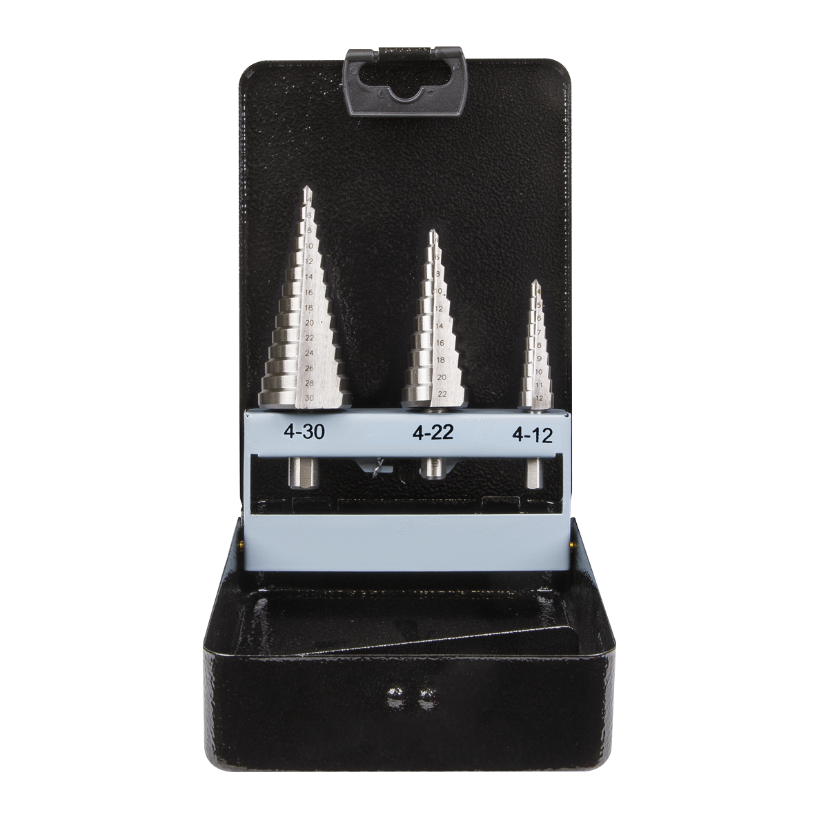 Sealey AK4746 Double Flute HSS 4341 Step Drill Bit Set 3pc