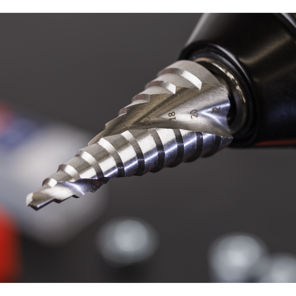 Sealey AK4747 Spiral Flute HSS 4341 Step Drill Bit 4-22mm