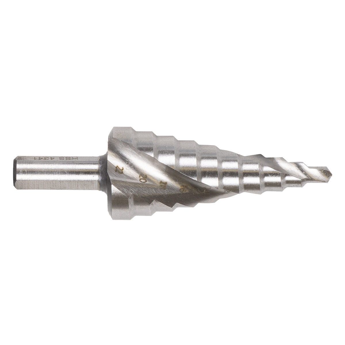 Sealey AK4747 Spiral Flute HSS 4341 Step Drill Bit 4-22mm