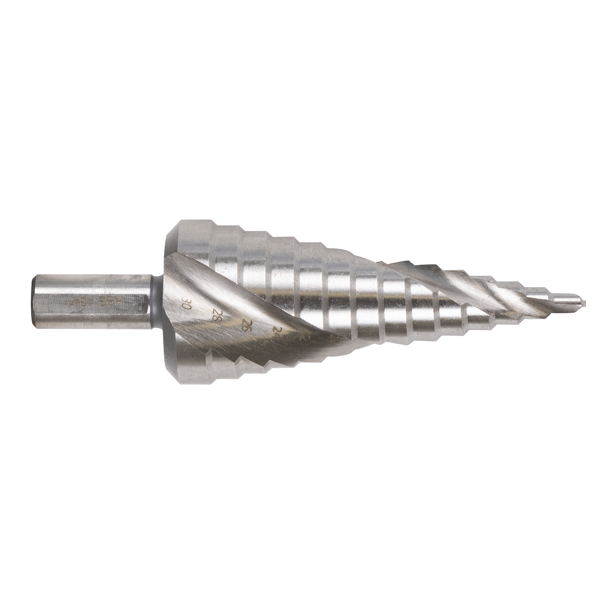 Sealey AK4748 Spiral Flute HSS 4341 Step Drill Bit 4-30mm