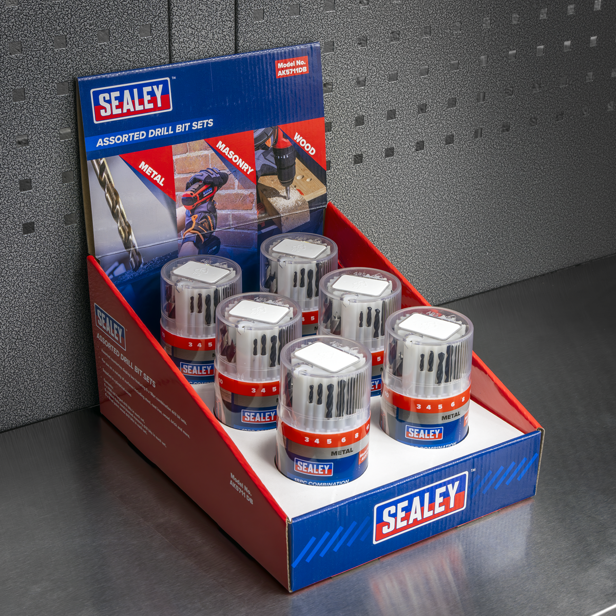 Sealey AK5711DB Combination Drill Bit Sets - Display box of 6