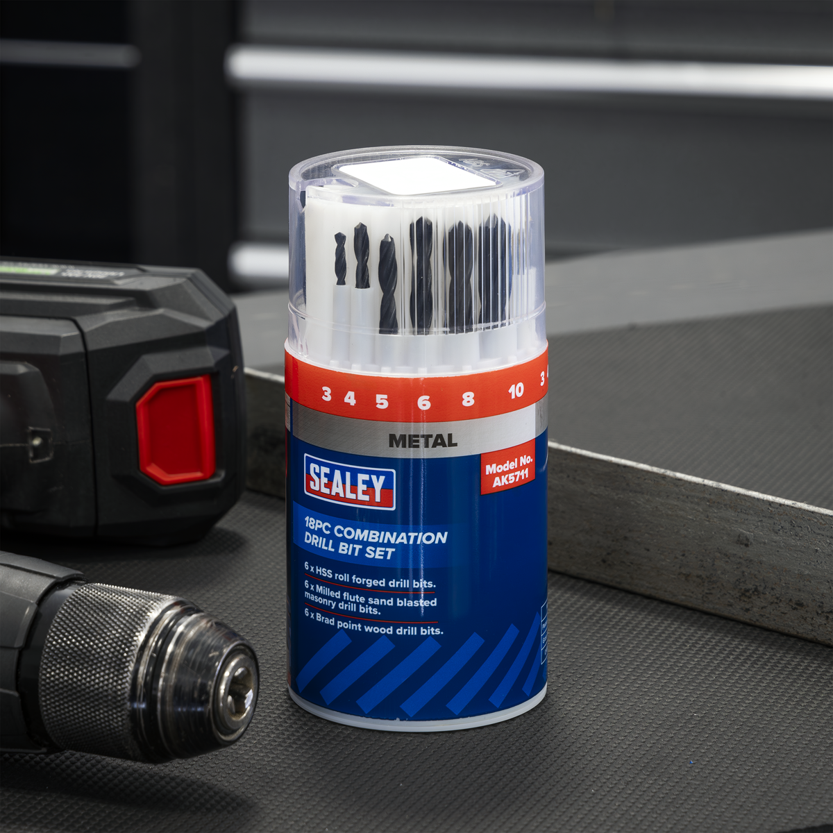 Sealey AK5711DB Combination Drill Bit Sets - Display box of 6