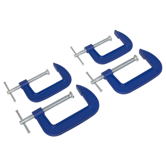 Sealey AK6003SET G-Clamp Set 75mm & 100mm 4pc