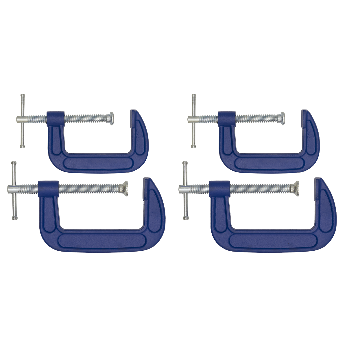 Sealey AK6003SET G-Clamp Set 75mm & 100mm 4pc
