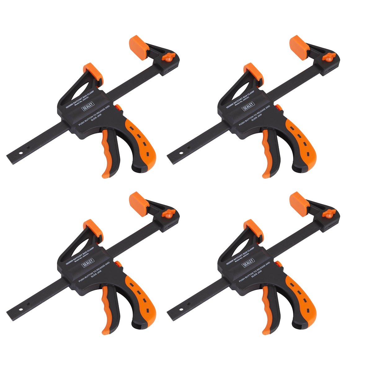 Sealey AK61014 Ratchet Bar Clamp Set 150mm 4pc