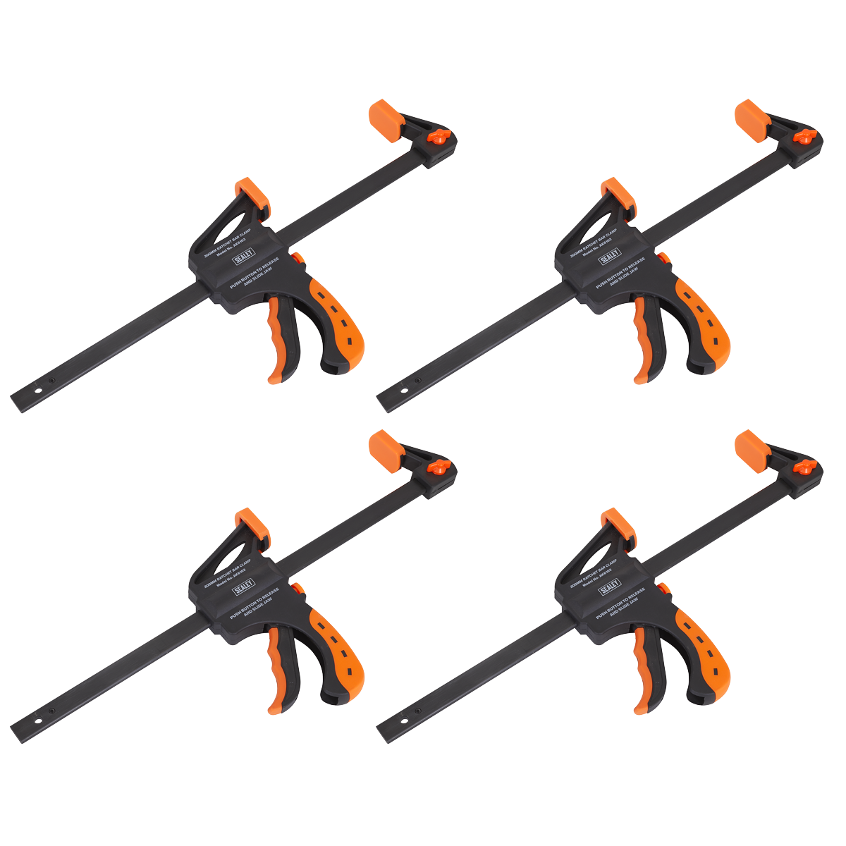 Sealey AK61024 Ratchet Bar Clamp Set 300mm 4pc