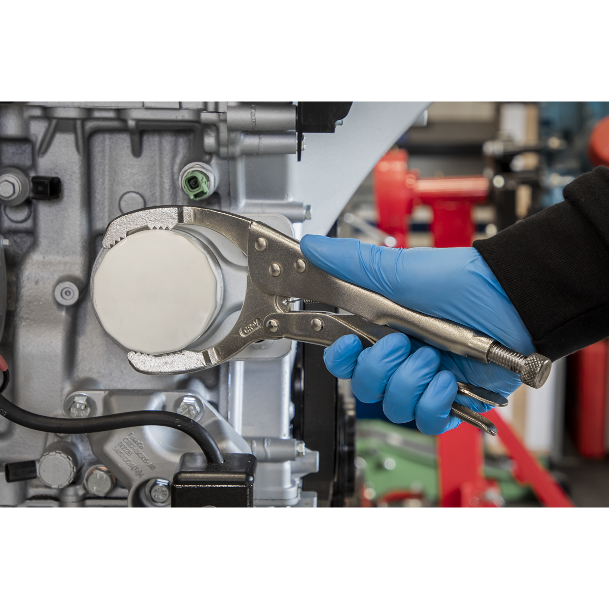 Sealey AK6423 Angled Oil Filter Locking Pliers 45-130mm Capacity