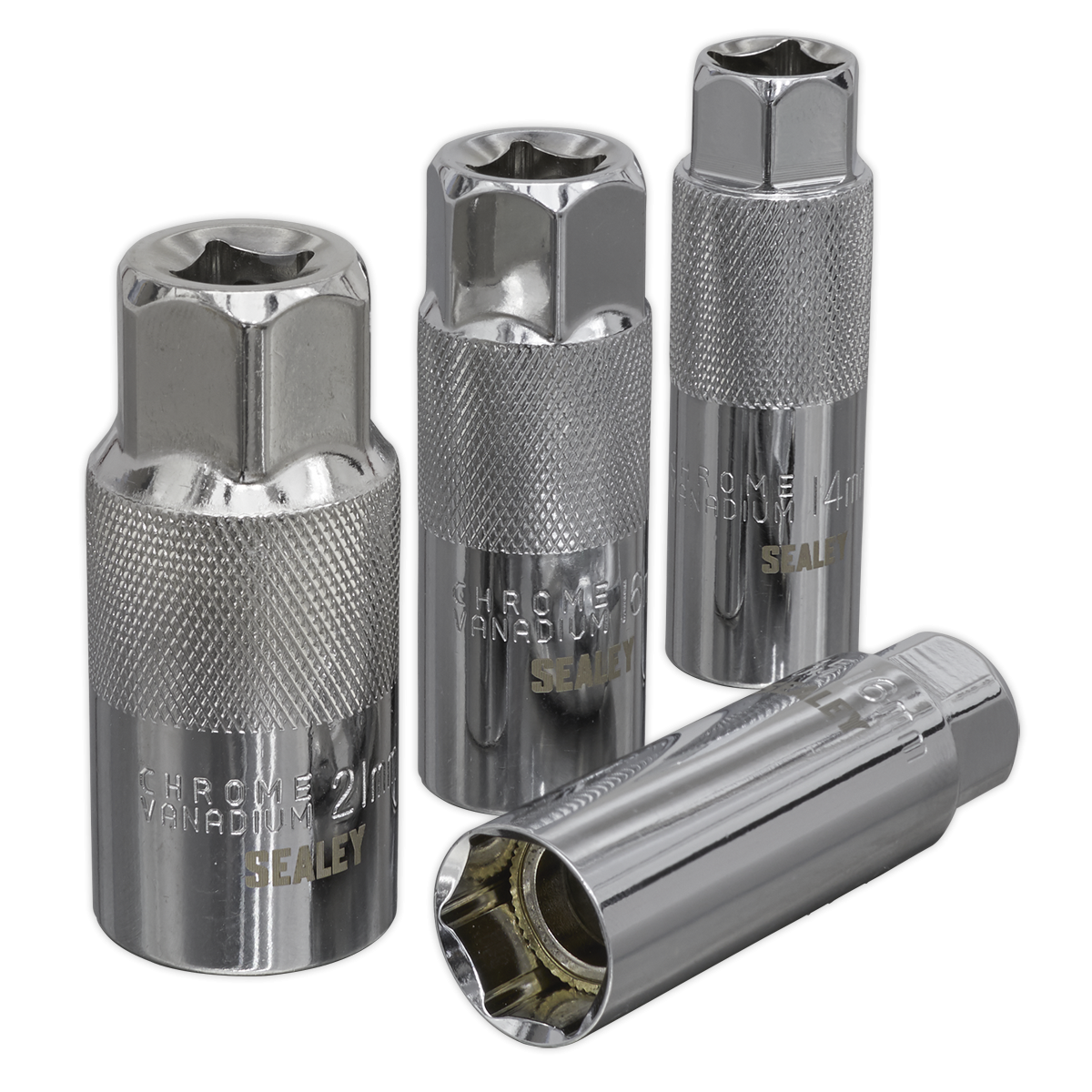 Sealey AK65561 Magnetic Spark Plug Socket Set 3/8"Sq Drive 4pc