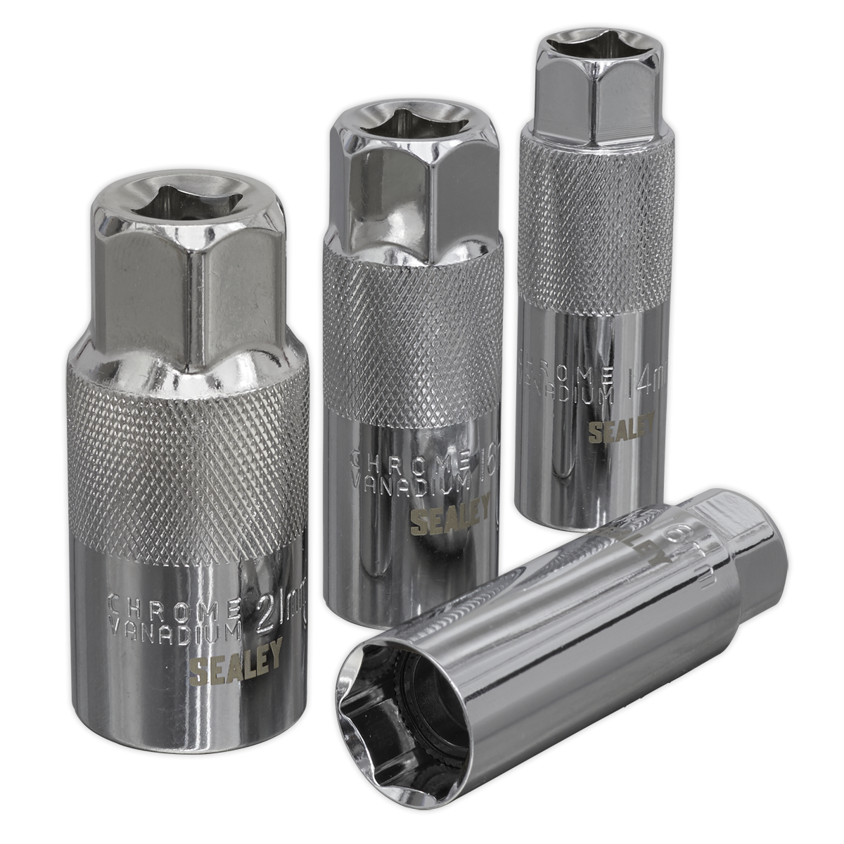 Sealey AK6556 Spark Plug Socket Set 3/8"Sq Drive 4pc