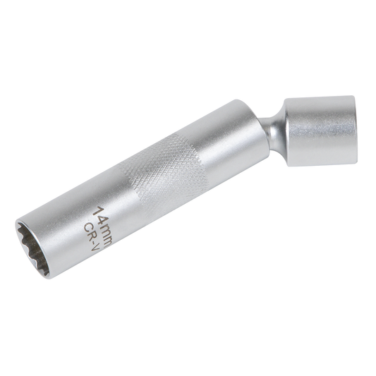 Sealey AK6569 Spark Plug Socket with Universal Joint 3/8"Sq Drive 12-Point 14mm
