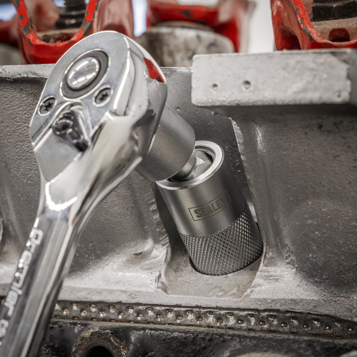 Sealey AK6571 Spark Plug Socket with Universal Joint 3/8"Sq Drive 12-Point 16mm