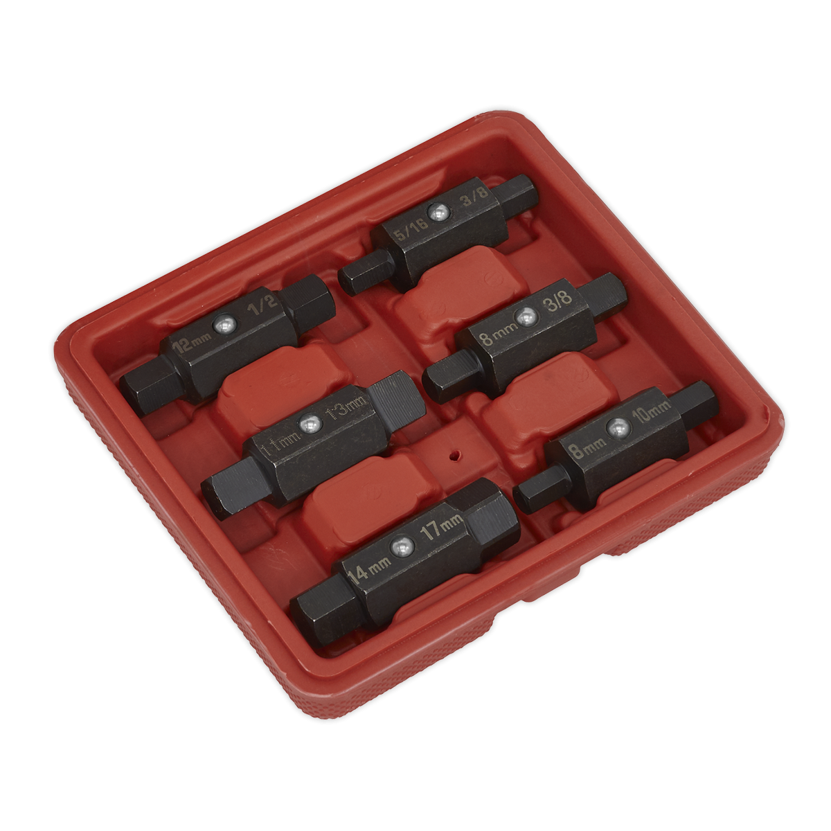 Sealey AK658 Double End Oil Drain Plug Key Set 6pc