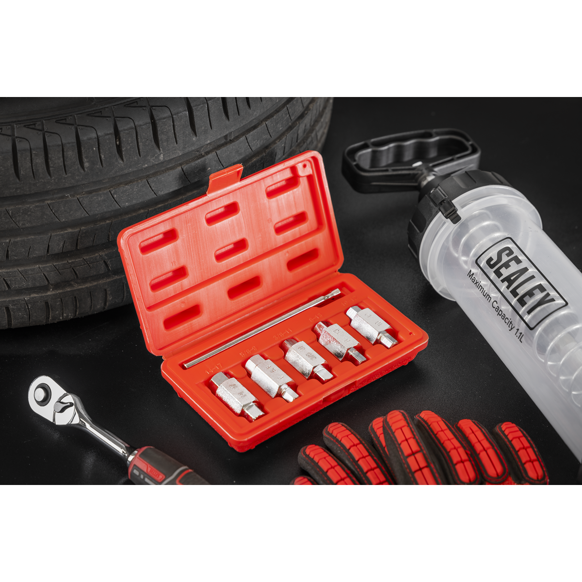 Sealey AK659 Double End Drain Key Set 6pc