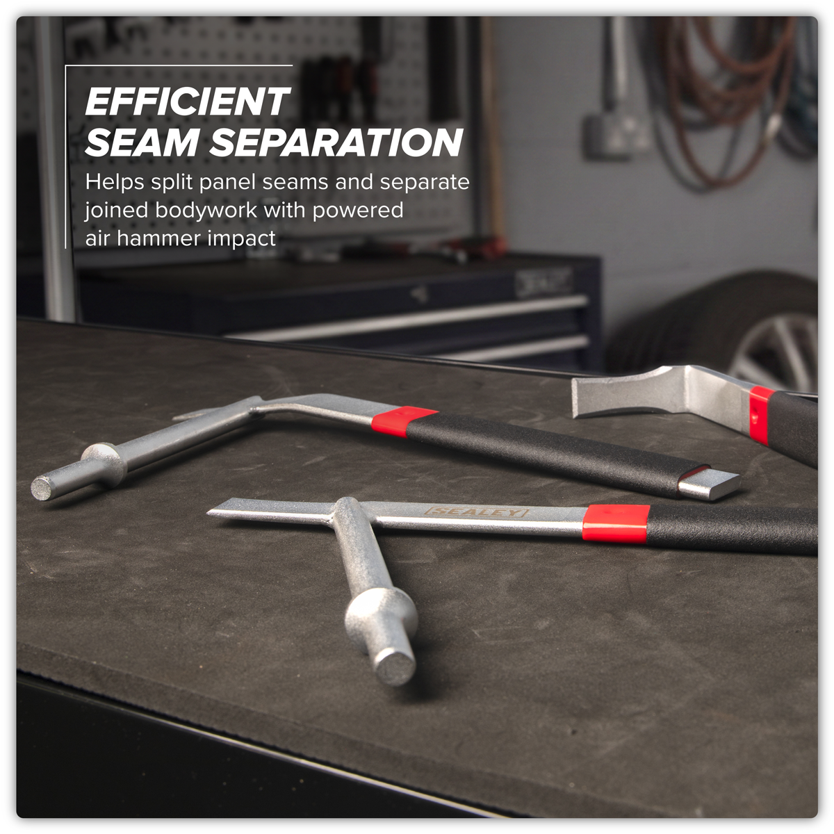Sealey AK679 Air Hammer Panel Seam Splitter Set 3pc