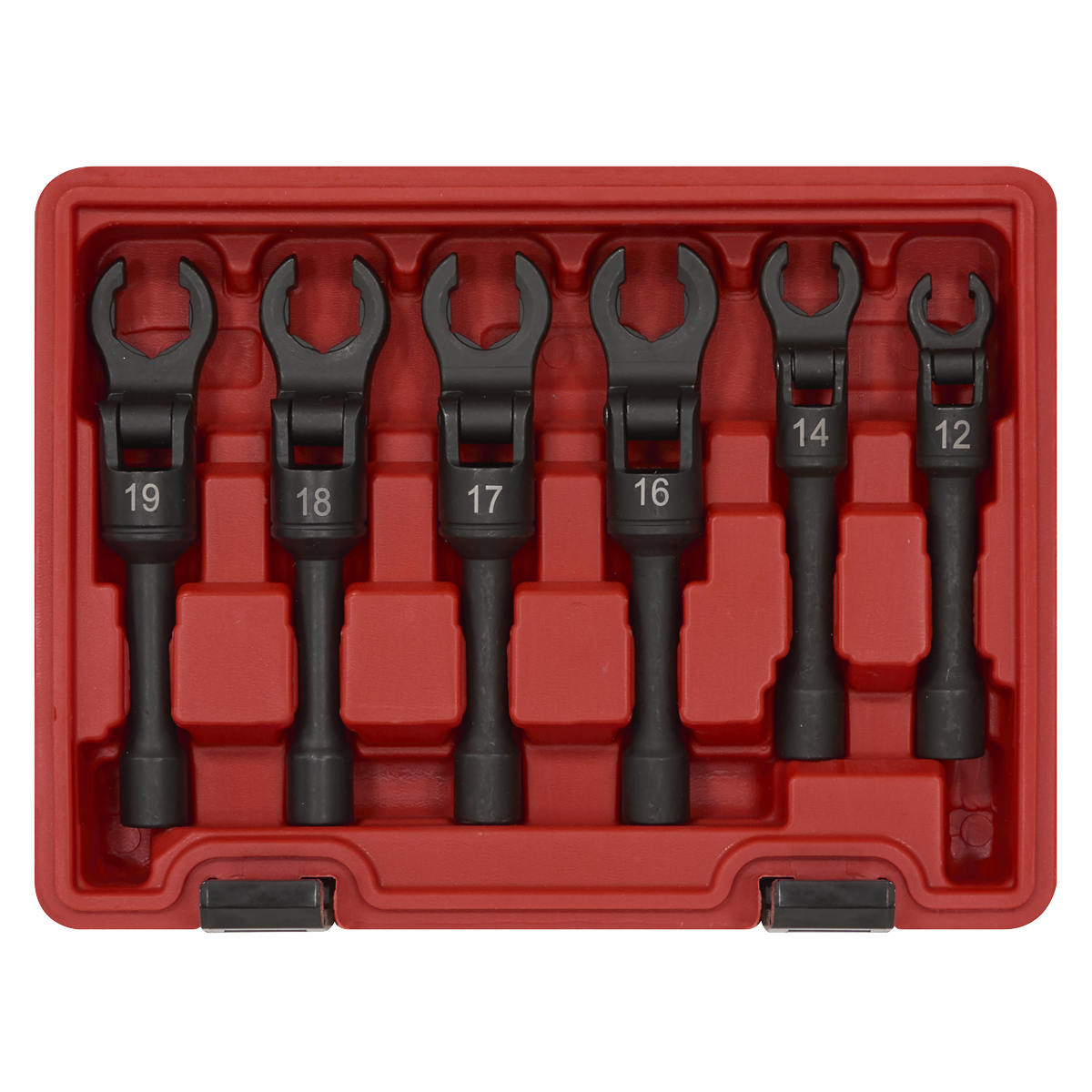 Sealey AK6901 Flexi-Head Flare Nut Diesel Injection Wrench Set 6pc 3/8"Sq Drive