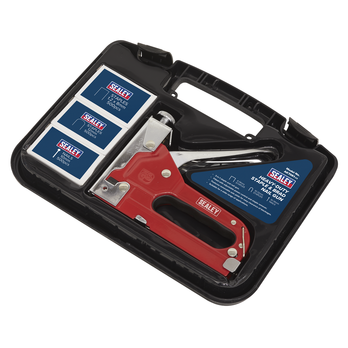 Sealey AK7061 Premier Heavy-Duty Staple & Brad Nail Gun