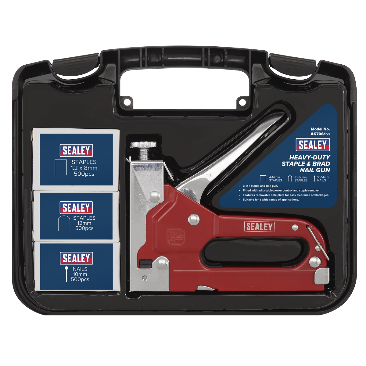 Sealey AK7061 Premier Heavy-Duty Staple & Brad Nail Gun