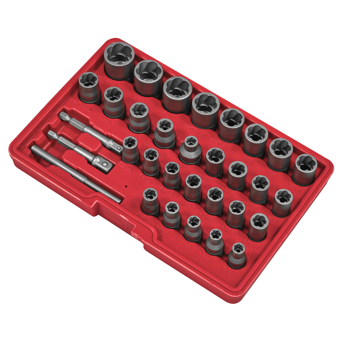 Sealey AK8132 Slim Design Bolt & Nut Extractor Set 32pc