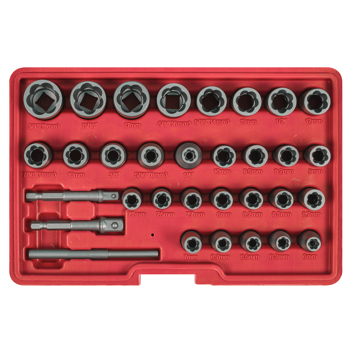 Sealey AK8132 Slim Design Bolt & Nut Extractor Set 32pc