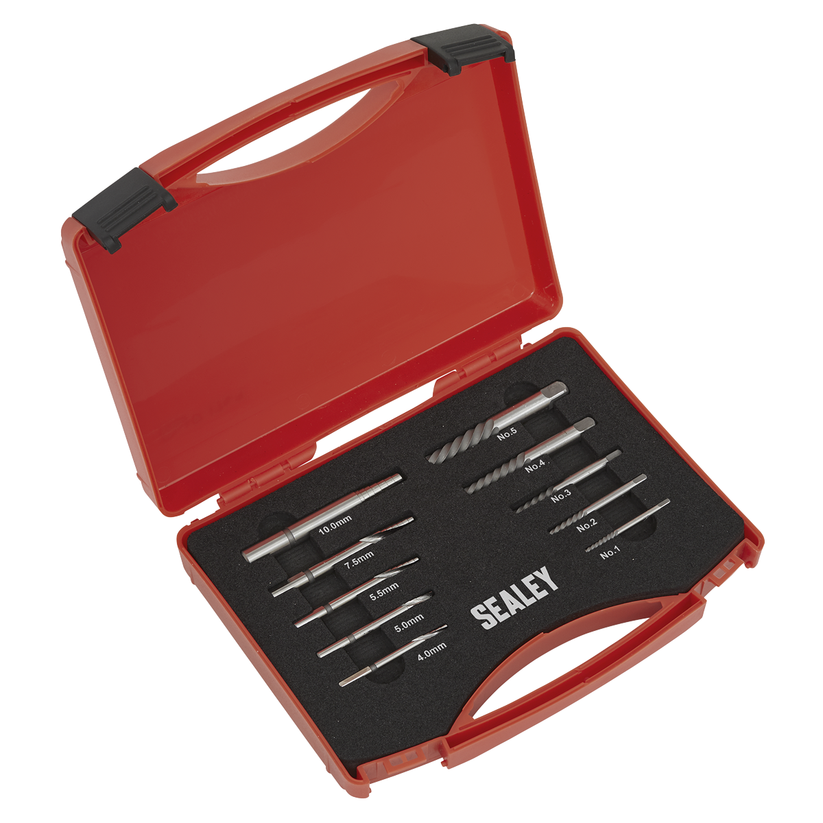 Sealey AK8187 Step Drill Screw/Bolt Extractor Set 10pc