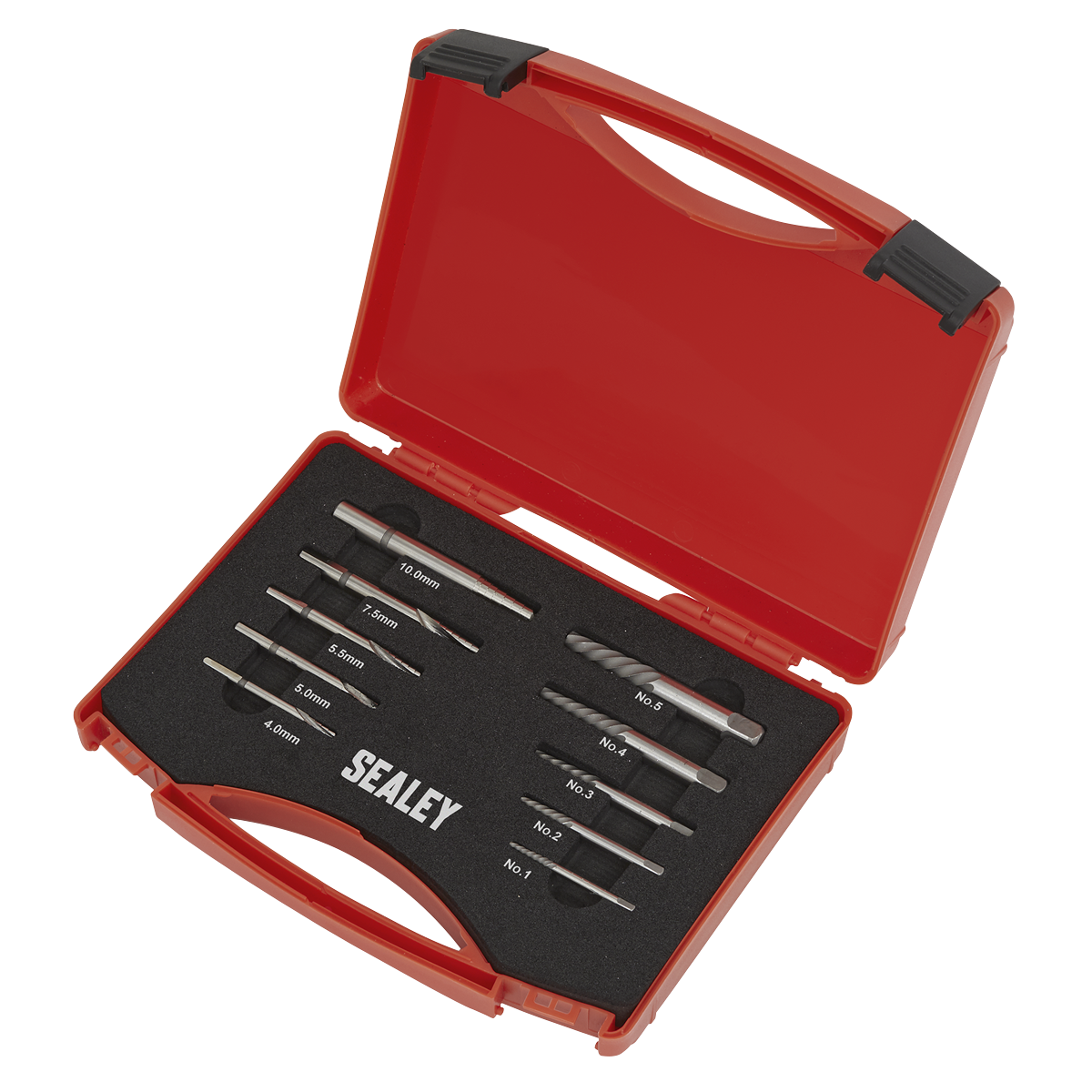 Sealey AK8187 Step Drill Screw/Bolt Extractor Set 10pc