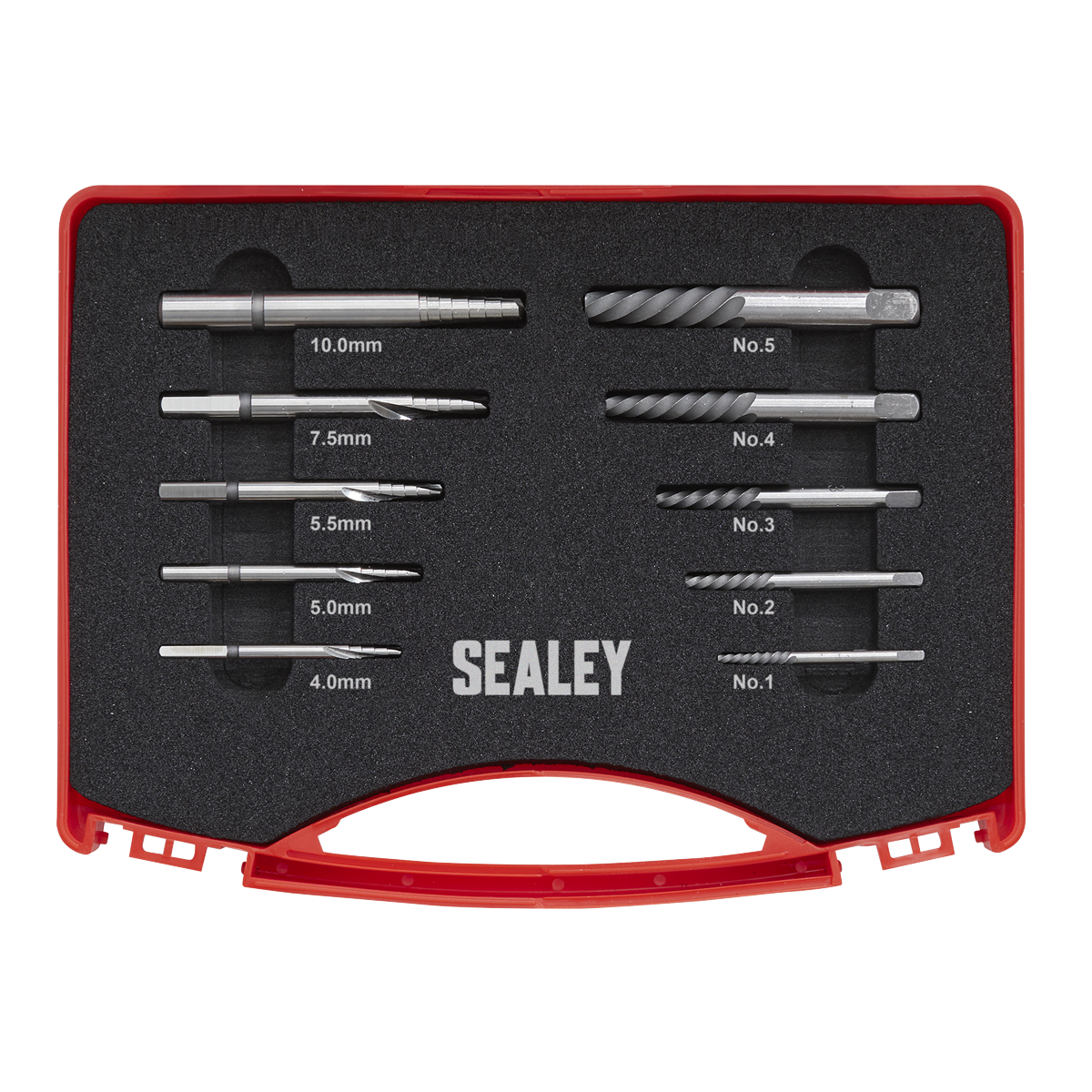 Sealey AK8187 Step Drill Screw/Bolt Extractor Set 10pc