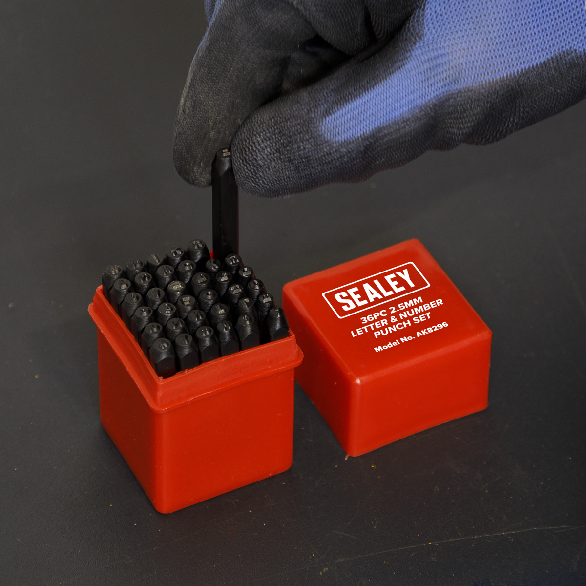Sealey AK8296 Letter & Number Punch Set 2.5mm 36pc