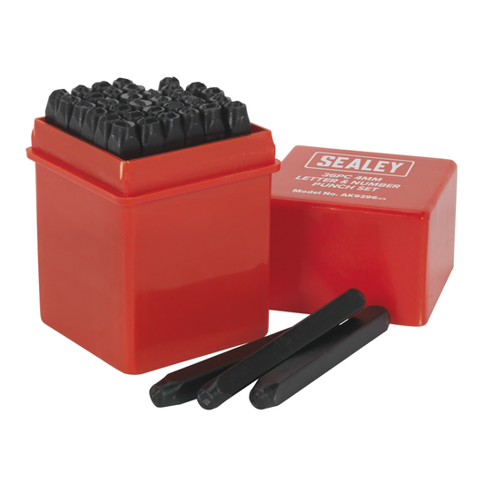Sealey AK9296 Letter & Number Punch Set 4mm 36pc