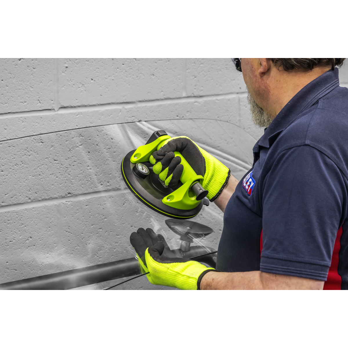 Sealey AK9894 Heavy Lift Suction Cup with Vacuum Grip Pressure Gauge