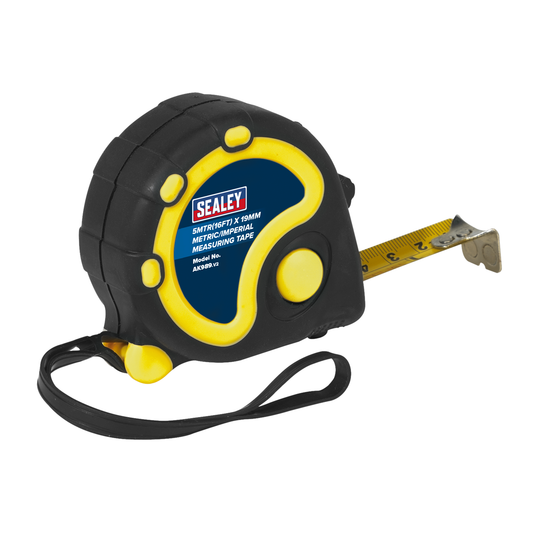 Sealey AK989 Metric/Imperial Rubber Tape Measure 5m(16ft) x 19mm