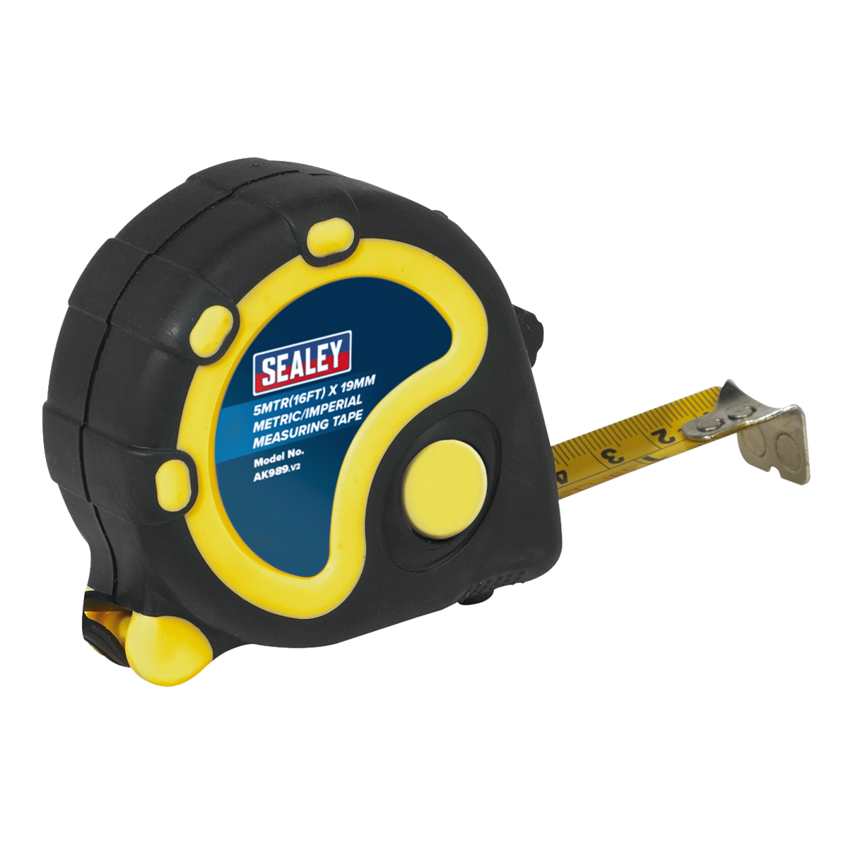 Sealey AK989 Metric/Imperial Rubber Tape Measure 5m(16ft) x 19mm