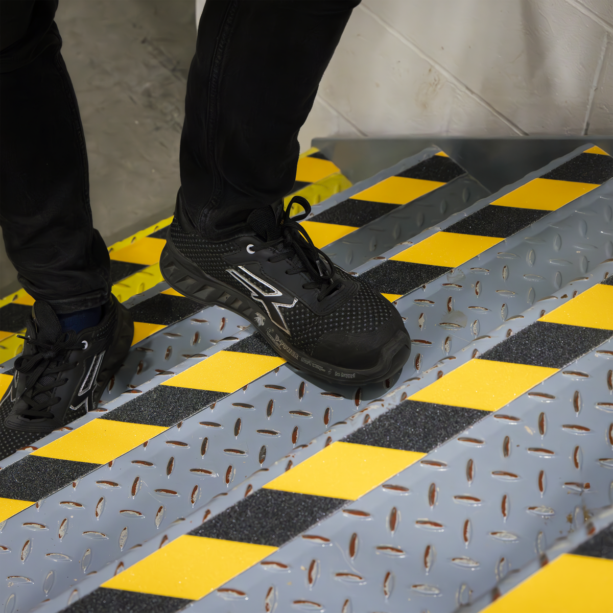 Sealey ANTBY18 Self-Adhesive Anti-Slip Tape 50mm x 18m - Black & Yellow