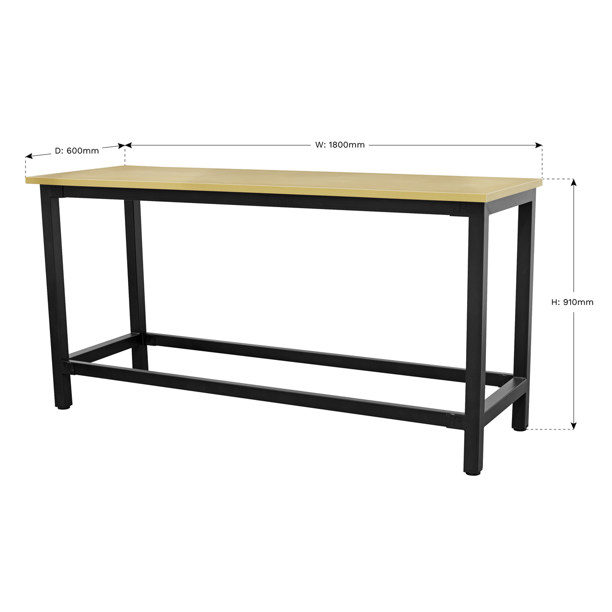 Sealey AP0618 Heavy-Duty Steel Workbench with 25mm MDF Top 1.8m