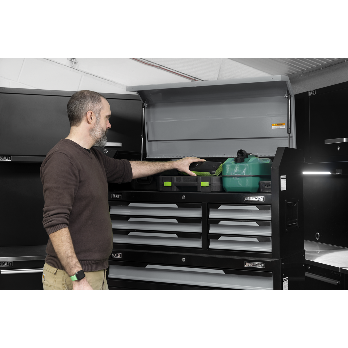 Sealey AP1080GR Superline Pro® Topchest & Rollcab Combination 12 Drawer & 1 Door Cupboard - Grey