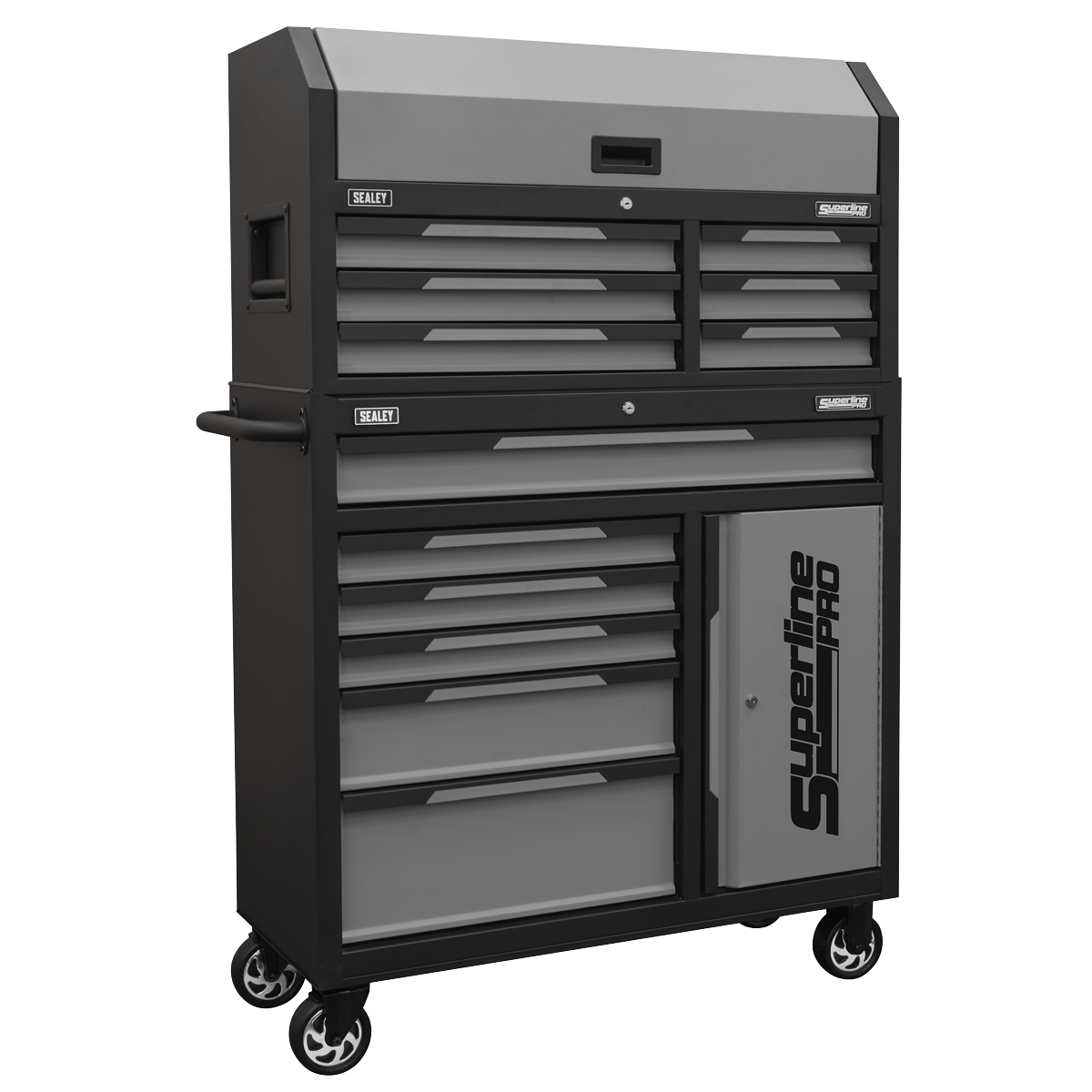 Sealey AP1080GR Superline Pro® Topchest & Rollcab Combination 12 Drawer & 1 Door Cupboard - Grey