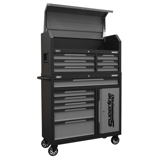 Sealey AP1080GR Superline Pro® Topchest & Rollcab Combination 12 Drawer & 1 Door Cupboard - Grey