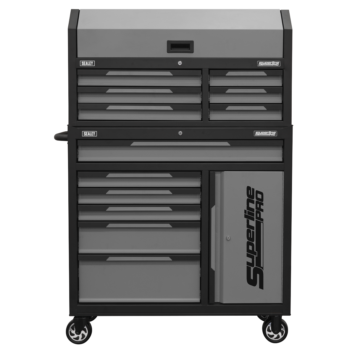Sealey AP1080GR Superline Pro® Topchest & Rollcab Combination 12 Drawer & 1 Door Cupboard - Grey