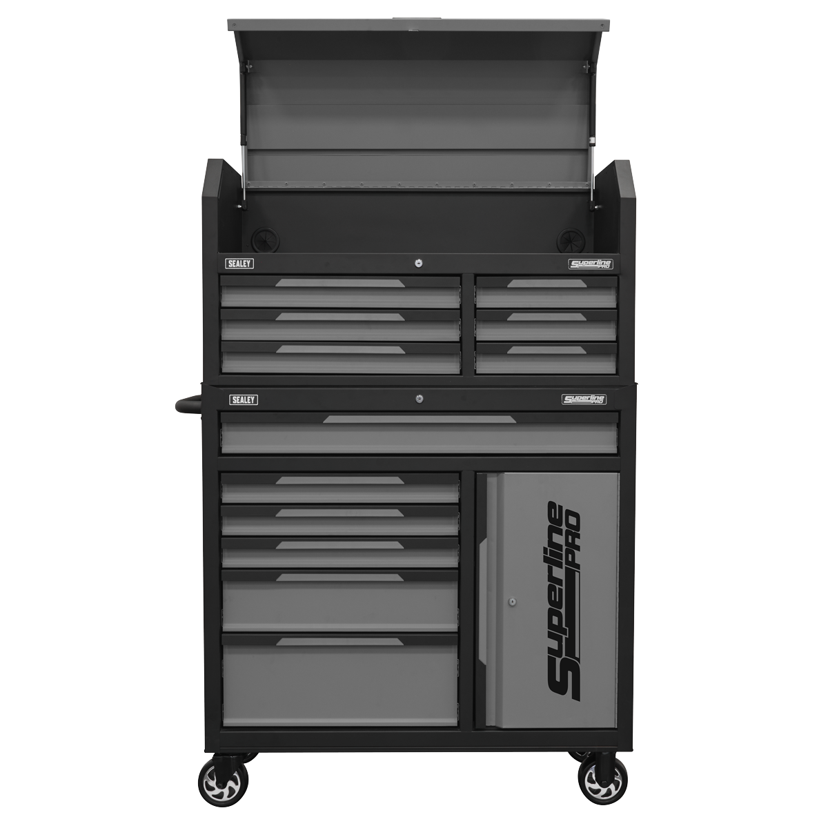 Sealey AP1080GR Superline Pro® Topchest & Rollcab Combination 12 Drawer & 1 Door Cupboard - Grey