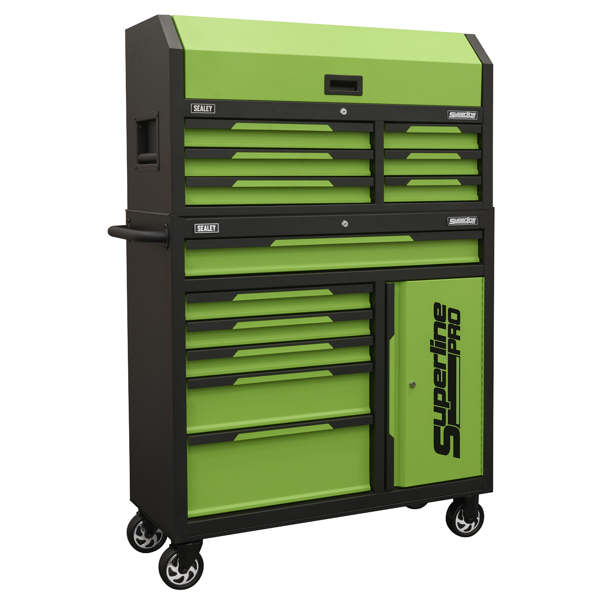 Sealey AP1080HVG Superline Pro® Topchest & Rollcab Combination 12 Drawer & 1 Door Cupboard - Green
