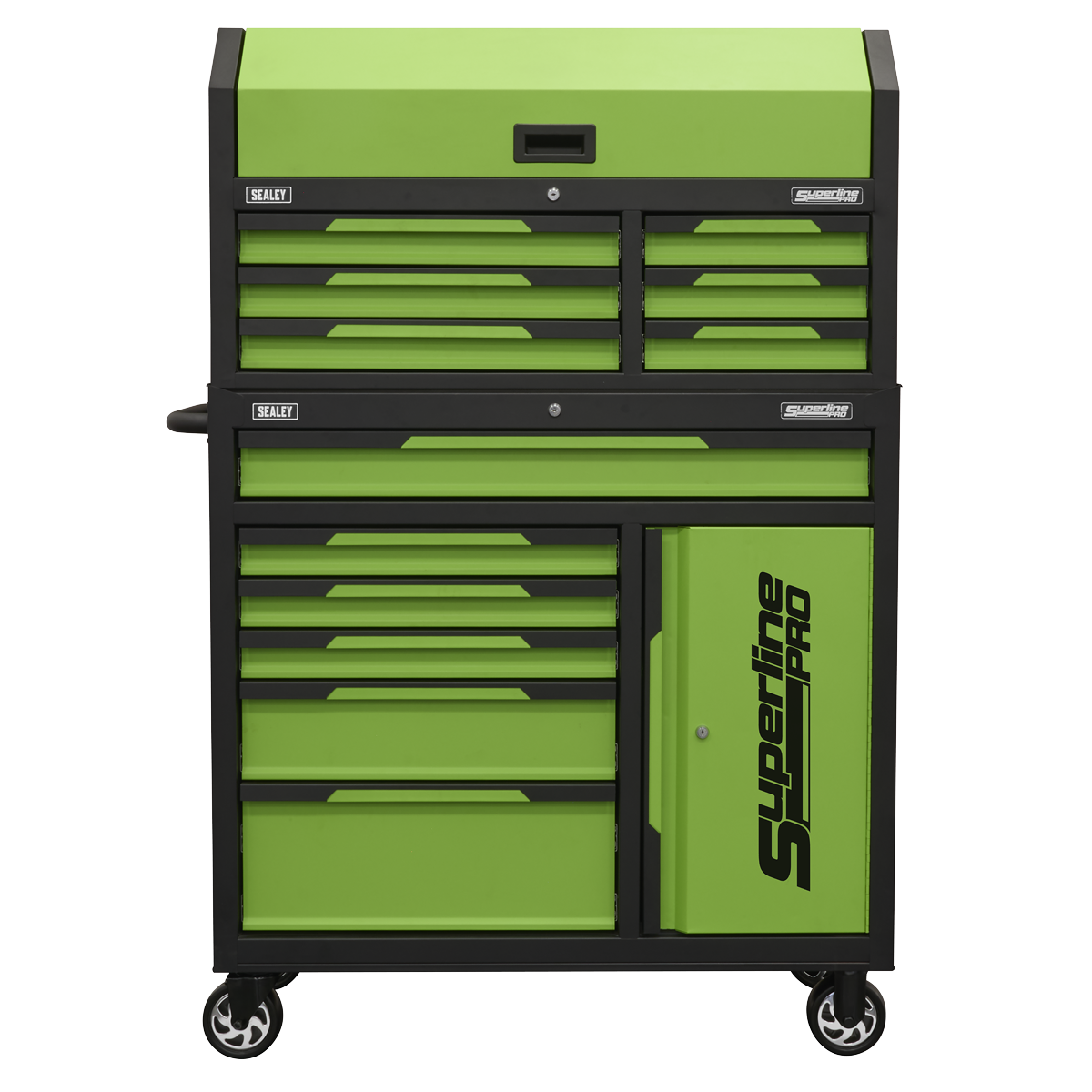 Sealey AP1080HVG Superline Pro® Topchest & Rollcab Combination 12 Drawer & 1 Door Cupboard - Green