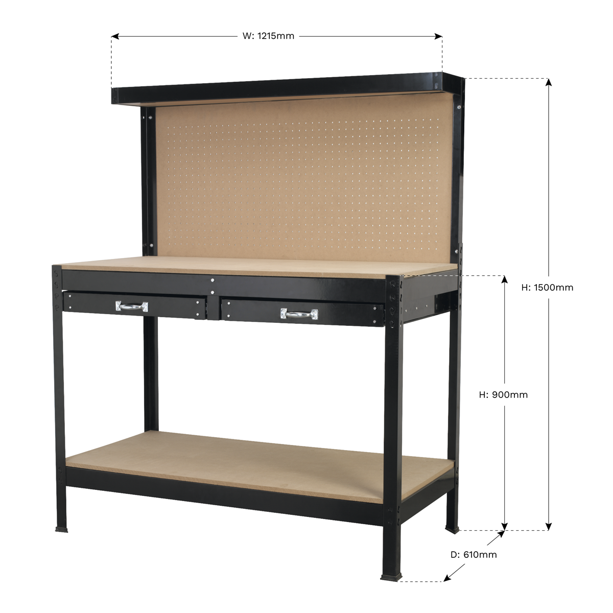 Sealey AP12600 Workstation with 2 Drawers 1.2m