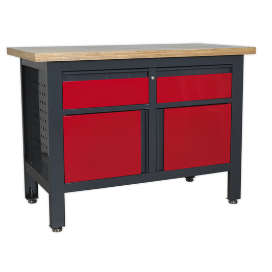 Sealey AP1372A Workbench with 2 Drawers & 2 Cupboards